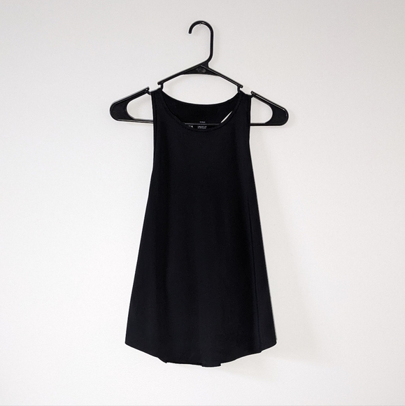 Zyia Black Tank Top Mesh Lining Halter Racerback Laser Cut Raw Hem Size M - Picture 8 of 9
